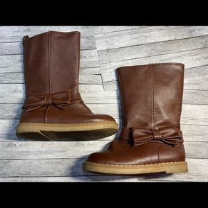 Knee high brown toddler girl boots, size 7.